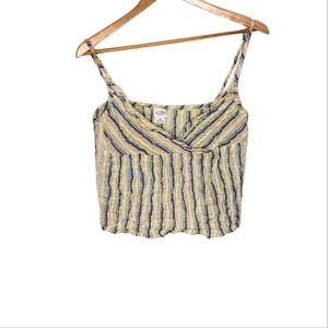 Pastel Striped Multicolored Rumpled Spaghetti Strap Camisole